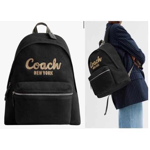 NEW WITH TAGS Coach Black Cargo Backpack/Book Bag - Picture 1 of 6